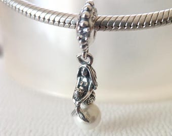 Charm colgante de plata de ley con la sirena Ariel de Disney para pulsera Pandora