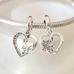 Ciondolo Love Puzzle In Argento 925 Smaltato - Con Simbolo E Cristallo, Per Bracciale O Collana, Idea Regalo