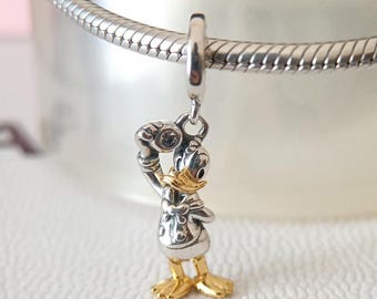 Disney 100th Jubiläum Donald Duck 925 Sterling Silber Anhänger