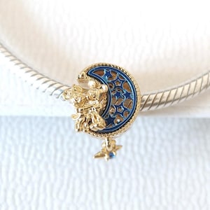 Mickey & Minnie Mouse Charm: Blue Moon, Sterling Silver, Pandora Compatible