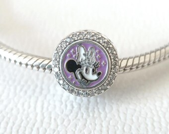 Charm de Minnie Mouse número 100 de Disney, plata de ley estilo Pandora