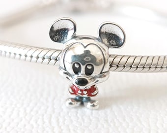 Sterling Silver Disney Mickey Charm, European Bracelet Bead
