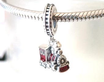 Disney Charm pendentif train rouge Mickey Mouse, argent sterling 925 compatible Pandora