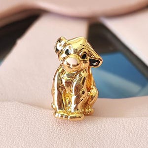 Disney The Lion King Simba Charm:Fit Pandora Style Bracelets/Fashion Jewelry Gift/Gift for Her/European Bead/Fashion Gift Gold Plating