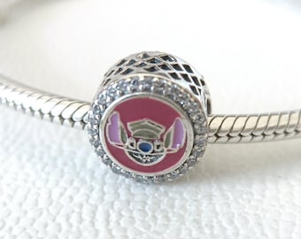 Pingente Stitch da Disney, Prata de Lei 925, Estilo Pandora