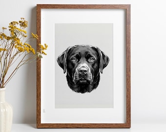 Hundeportrait – Personalisierte Haustier Illustration, Digitale Kunst nach Ihrem Foto (Printable Download)