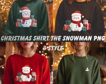 Camisa navideña con muñeco de nieve PNG, Clipart de vacaciones de invierno, Diseño de suéter navideño, Sublimación de regalo de nieve Feliz Navidad PNG, Muñeco de nieve PNG