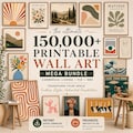 150,000+ Printable Wall Art Bundle | Commercial License PLR MRR | Vintage Abstract Boho Posters | Frame TV Art | Instant Digital Download