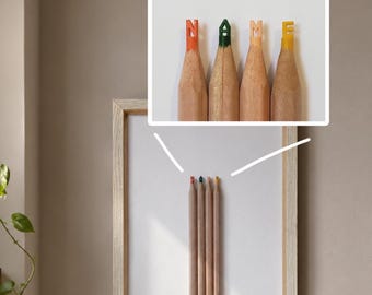 Custom Name Pencil Sculpture – Hand Carved Miniature Art – Personalized Wall Art Object – Unique Handmade Pencil Decor