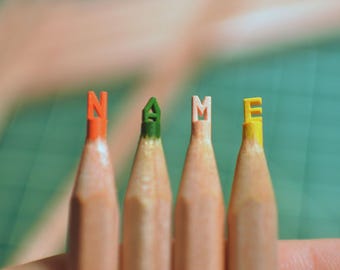 Hand Carved Pencil Art – Custom Word or Name Sculpture | Unique Handmade Gift | Miniature Graphite Artwork