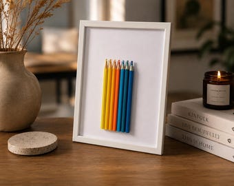 Hand Carved Pencil Art with Letters | Unique Miniature Sculpture | Symbol of Freedom | Handmade in Ukraine