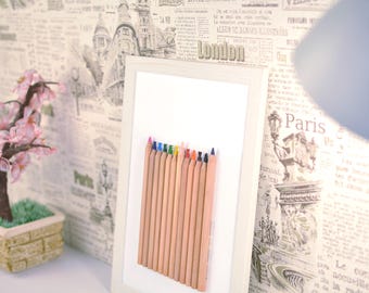 Custom Brand Name Pencil Art Frame – Business Logo Decor, Office Wall Art, Cafe Sign, Corporate Gift, Personalized Company Signage