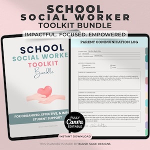 School Social Worker Toolkit Bundle for Student Case Management & Documentation | Printable Forms, Intervention Trackers, Communication Logs