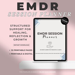 Agenda per sessioni EMDR per terapeuti / Modello Canva modificabile / Download immediato in PDF