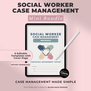 Social Worker Case Management Mini Bundle | Client Documentation Templates | Printable PDF | Notes, Assessments & Trackers