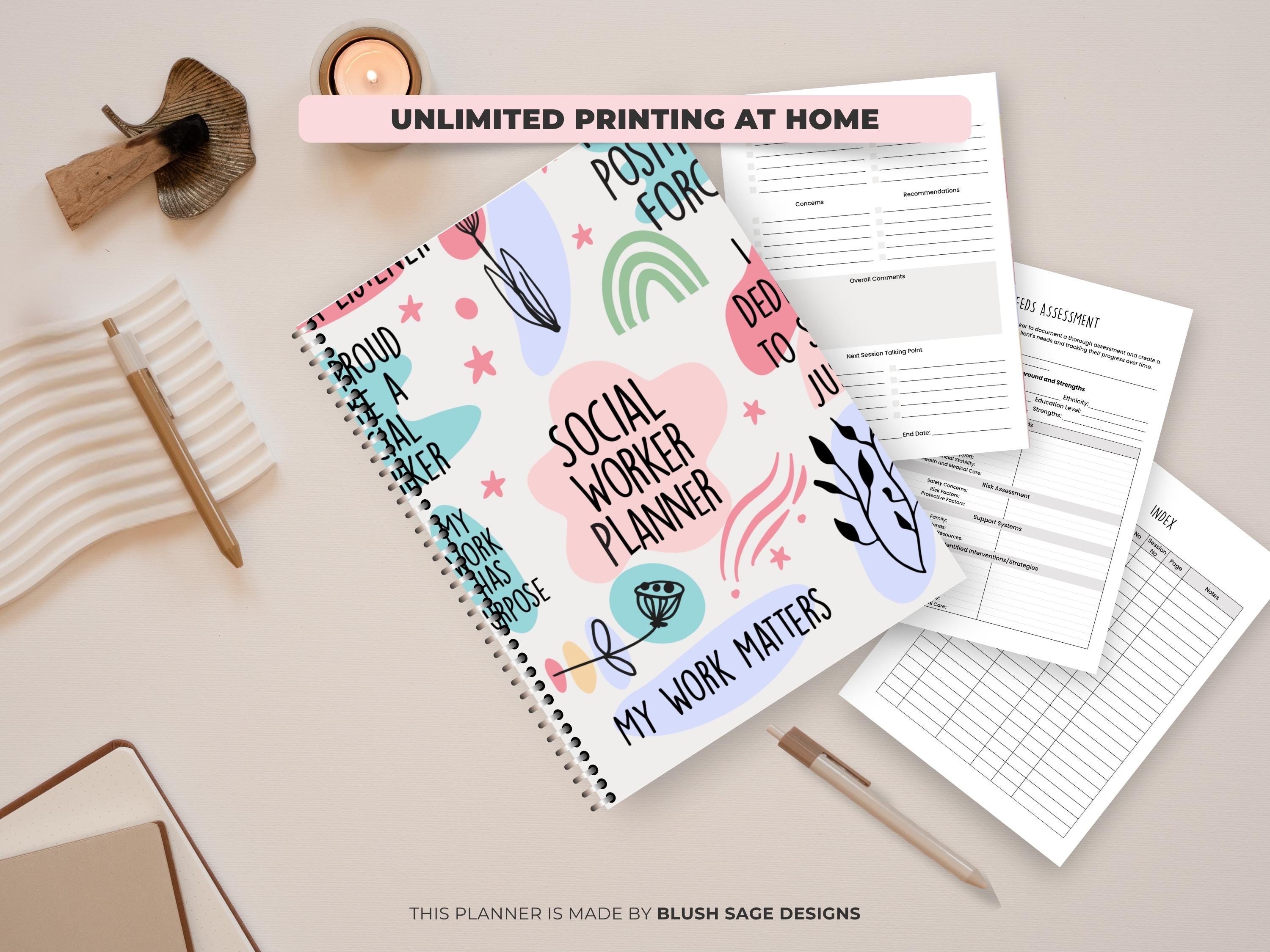 Social Worker Planner for Case Note Management Client Session Tracker ...