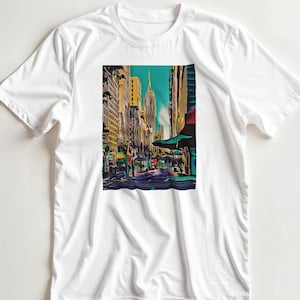 New York T-Shirt Empire State Building NYC T-Shirt - schweres Baumwoll-T-Shirt.