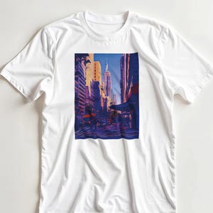 New York T-Shirt Empire State Building NYC T-Shirt - schweres Baumwoll-T-Shirt.
