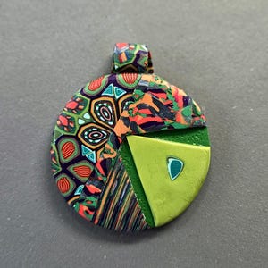 Polymer Clay Pendant, Jewelry findings, handmade Artisan Floral pendant, One of a Kind, jewelry making, craft supplies