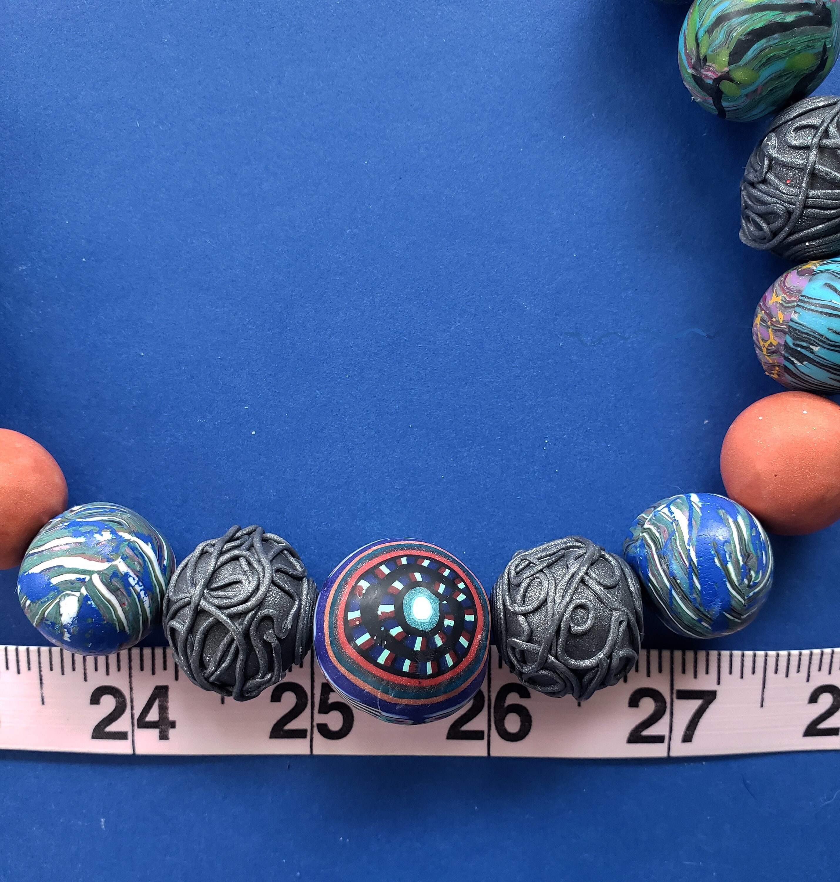 Handmade polymer clay bead necklace gypsy boho necklace Etsy