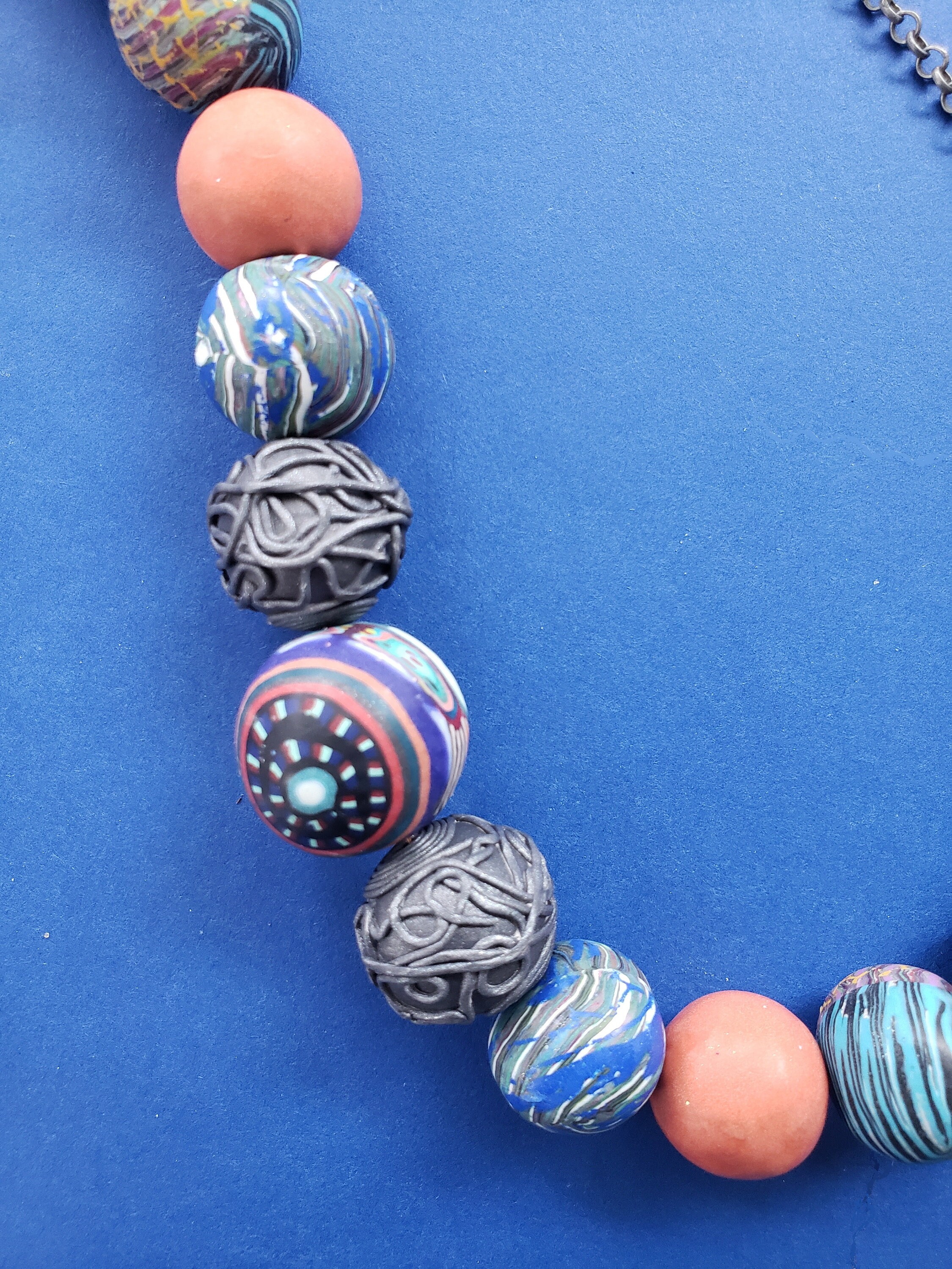 Handmade polymer clay bead necklace gypsy boho necklace Etsy.de