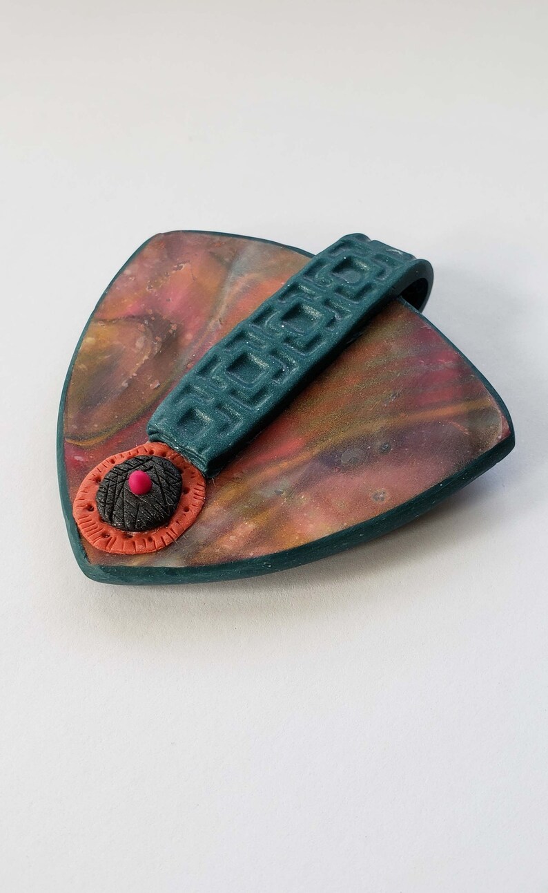 Jewelry findings Polymer Clay Pendant craft supplies One of a Kind handmade Artisan Bohemian bead jewelrymaking
