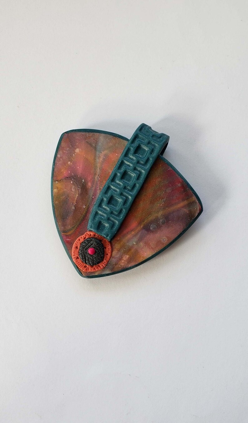Jewelry findings Polymer Clay Pendant craft supplies One of a Kind handmade Artisan Bohemian bead jewelrymaking