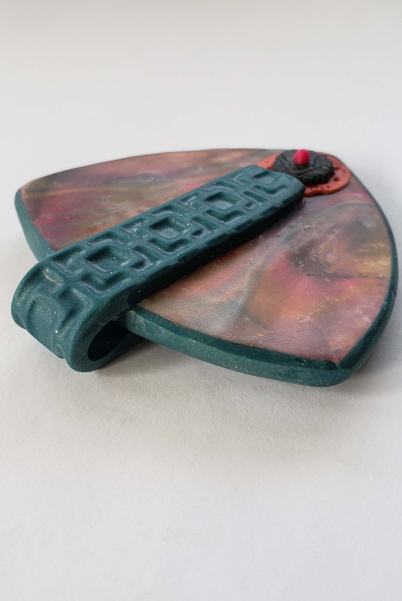 Jewelry findings Polymer Clay Pendant craft supplies One of a Kind handmade Artisan Bohemian bead jewelrymaking