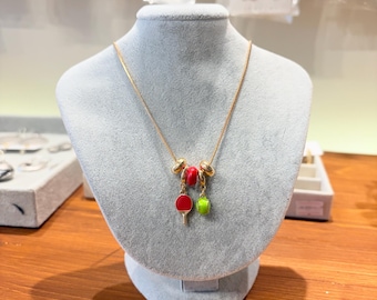 Collar de regalo personalizado con raqueta y cadena de pelota de tenis