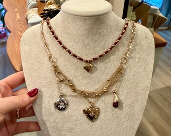 Collar con dije de arroz y cuentas de 2 piezas, regalo ideal para cumpleaños o Día de la Madre.