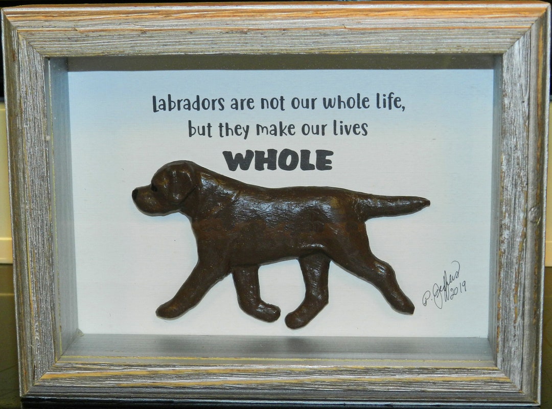 Labrador Photo Frame Chocolate Labrador Art, Resin Dog, Barnwood Frame 5x7 - Etsy