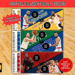 Custom Basketball Ticket Template, Basketball Ticket, Basketball Ticket,Basketball Ticket Template, Basketball Tickets Gift,Instant Download