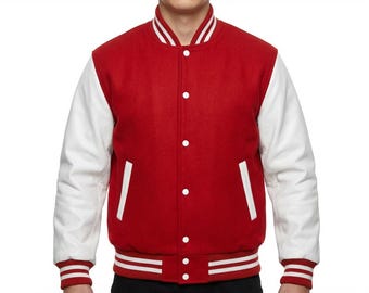 Death Row Records Oversized Men's Varsity Jacket Red Letterman