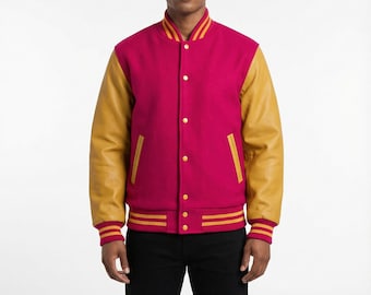 Retro Style Letterman Varsity Jacket | Wool Body & Leather Sleeves | Men’s Custom Baseball Jacket