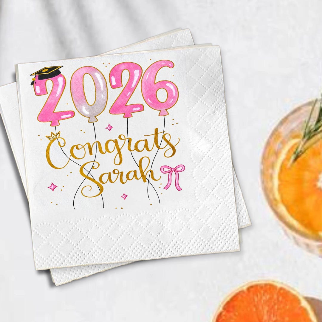 Personalized Graduation Napkin, Custom Name Party Napkins, Class of ...