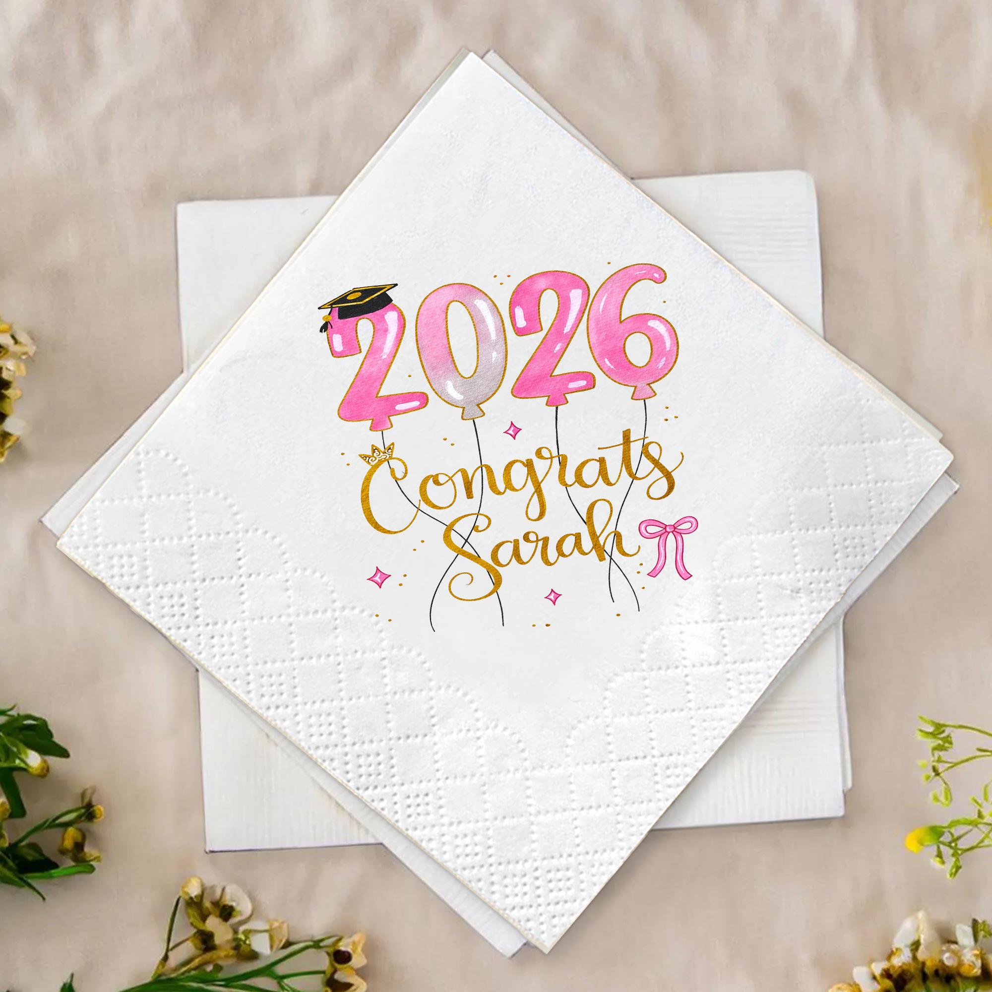 Personalized Graduation Napkin, Custom Name Party Napkins, Class of ...
