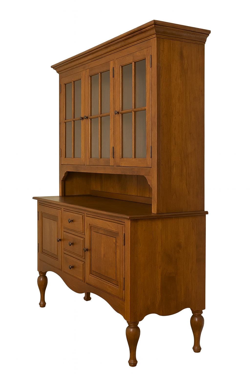 Ethan Allen Country Crossings Vintage Solid Maple and Lit China