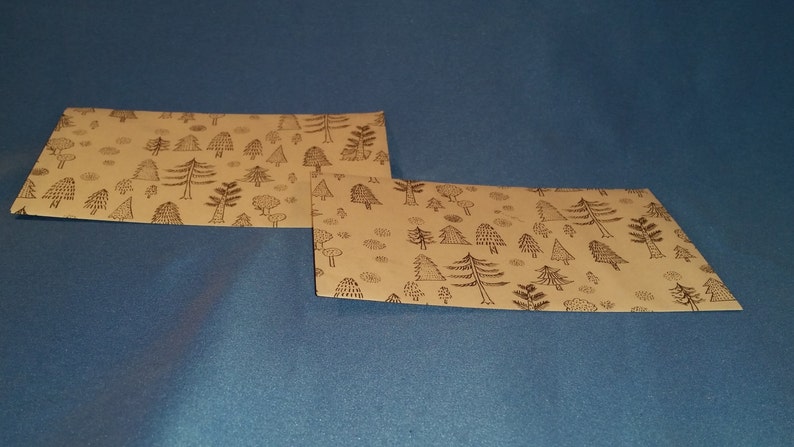 6 4-Bar Newsprint Forest Envelopes with Notecards