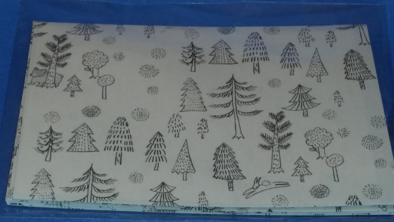 6 4-Bar Newsprint Forest Envelopes with Notecards