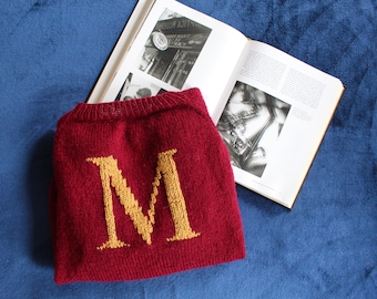 Hand-Knit Weasley Inspired Monogram Sweater, Alpaca Blend