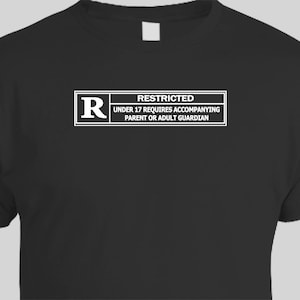 Funny mens tshirt- RATED R screen printed t-shirt