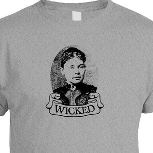 LIZZIE BORDEN WICKED screen printed tshirt - mens t shirt