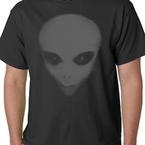ALIEN T shirt - The Greys - Graphic Tee - Screen Printed Shirt - Black Tshirt - Space T-shirt