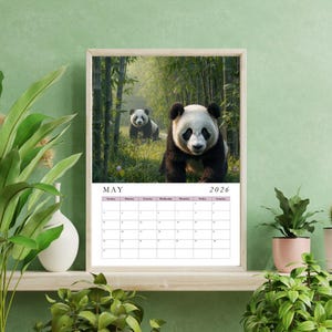 Calendário 2026 para amantes de animais, calendário de parede suspenso com planejador mensal, presentes para impressão para amantes de animais