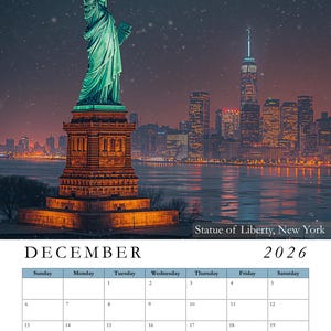 Calendário 2026 - Calendário de parede suspenso Architectural Wonder com planejador mensal para entusiastas da arquitetura