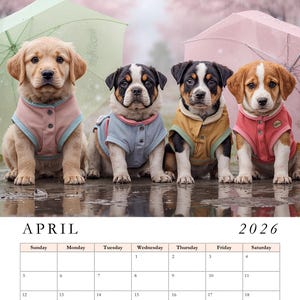 Calendário 2026 para impressão para amantes de cães: layouts mensais e seções de planejamento para ajudar você no seu dia a dia