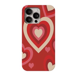 Red Heart iPhone Case 16 15 14 13 - Valentine Aesthetic Y2K Phone Cover - Cute Protective Gift for Her or Girlfriend