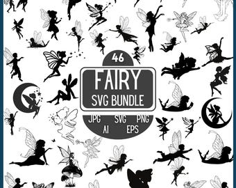 Fairy Silhouette SVG Bundle: Cricut, Vector Graphics (Digital Download)