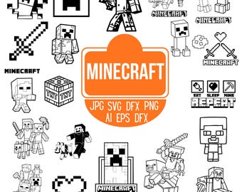 Creeper SVG | Enderman-Silhouette | Gamer-Vektorgrafik | Pixelgrafik | Cricut- & Glowforge-Dateien | PNG, SVG, DXF, AI