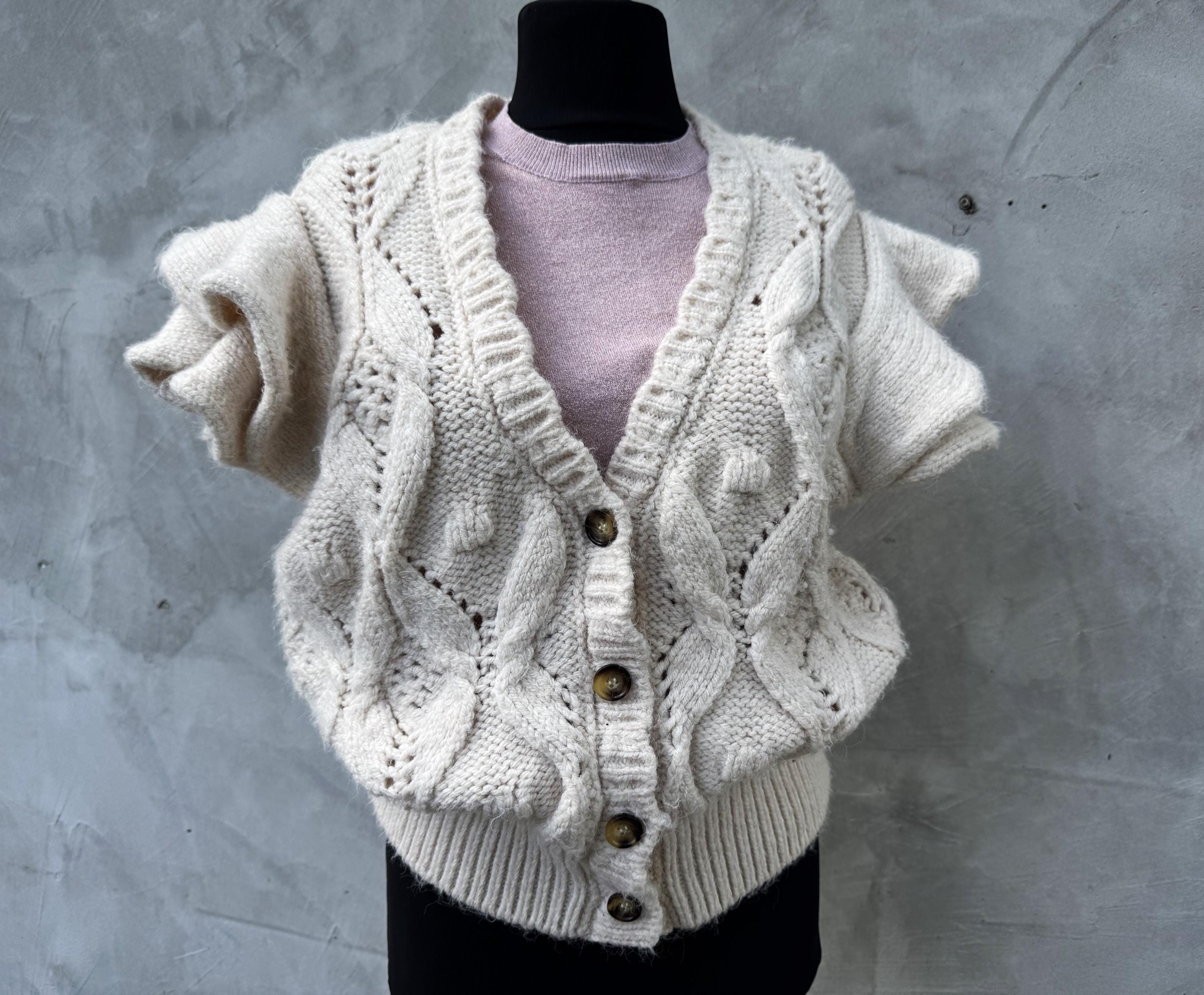 Knit Cardigan Zara Patchwork Sweater ZARA CHUNKY KNIT PATCHWORK